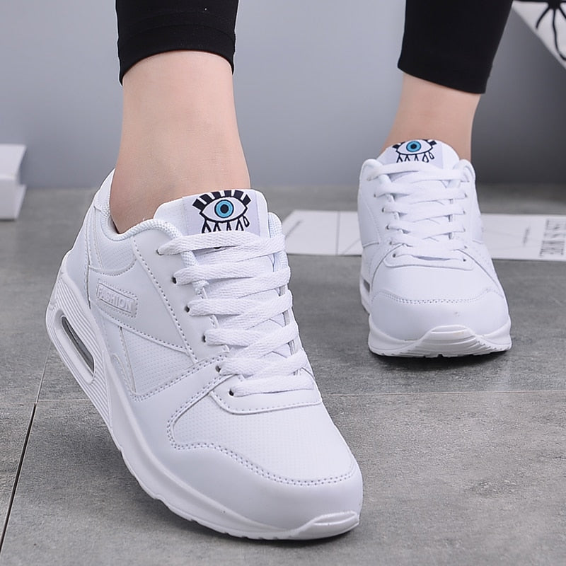 Damen Sneaker mit Augenmotiv - Bequeme Freizeitschuhe-Luzern Mode