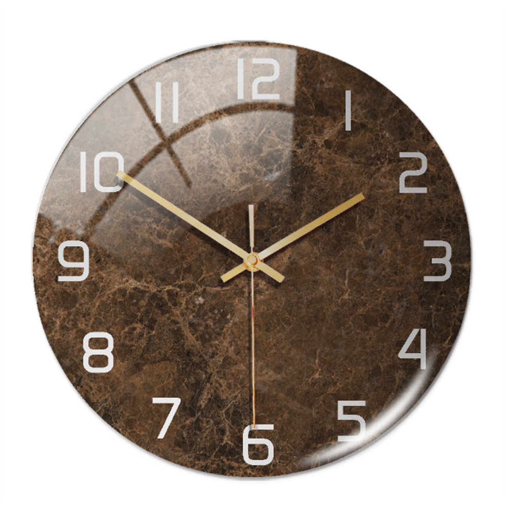 Wanduhr | Marmoroptik Stilvoll Einzigartig Vielseitig Atmosphärisch Langlebig-Braun-Luzern Mode