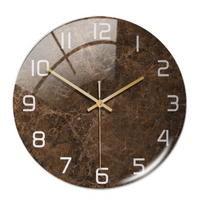 Wanduhr | Marmoroptik Stilvoll Einzigartig Vielseitig Atmosphärisch Langlebig-Braun-Luzern Mode