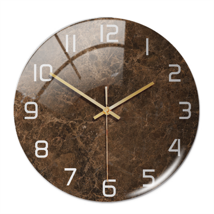 Wanduhr | Marmoroptik Stilvoll Einzigartig Vielseitig Atmosphärisch Langlebig-Braun-Luzern Mode