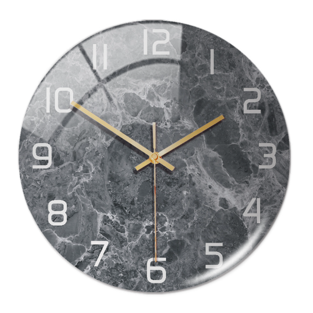 Wanduhr | Marmoroptik Stilvoll Einzigartig Vielseitig Atmosphärisch Langlebig-Dunkelgrau-Luzern Mode