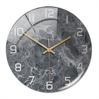 Wanduhr | Marmoroptik Stilvoll Einzigartig Vielseitig Atmosphärisch Langlebig-Dunkelgrau-Luzern Mode
