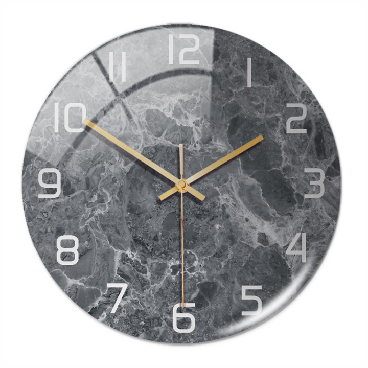 Wanduhr | Marmoroptik Stilvoll Einzigartig Vielseitig Atmosphärisch Langlebig-Dunkelgrau-Luzern Mode