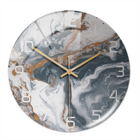 Wanduhr | Marmoroptik Stilvoll Einzigartig Vielseitig Atmosphärisch Langlebig-Grau Kupfer Weiß-Luzern Mode