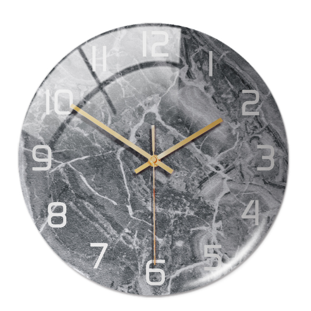 Wanduhr | Marmoroptik Stilvoll Einzigartig Vielseitig Atmosphärisch Langlebig-Grau-Luzern Mode