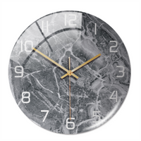 Wanduhr | Marmoroptik Stilvoll Einzigartig Vielseitig Atmosphärisch Langlebig-Grau-Luzern Mode