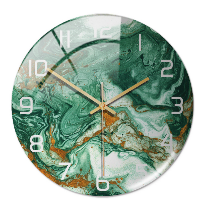 Wanduhr | Marmoroptik Stilvoll Einzigartig Vielseitig Atmosphärisch Langlebig-Luzern Mode