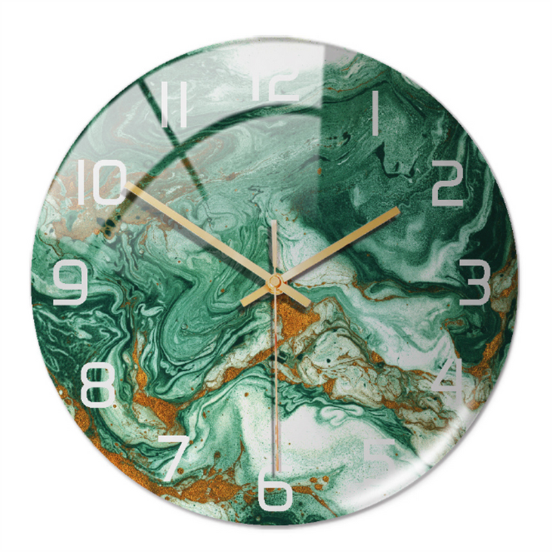Wanduhr | Marmoroptik Stilvoll Einzigartig Vielseitig Atmosphärisch Langlebig-Luzern Mode