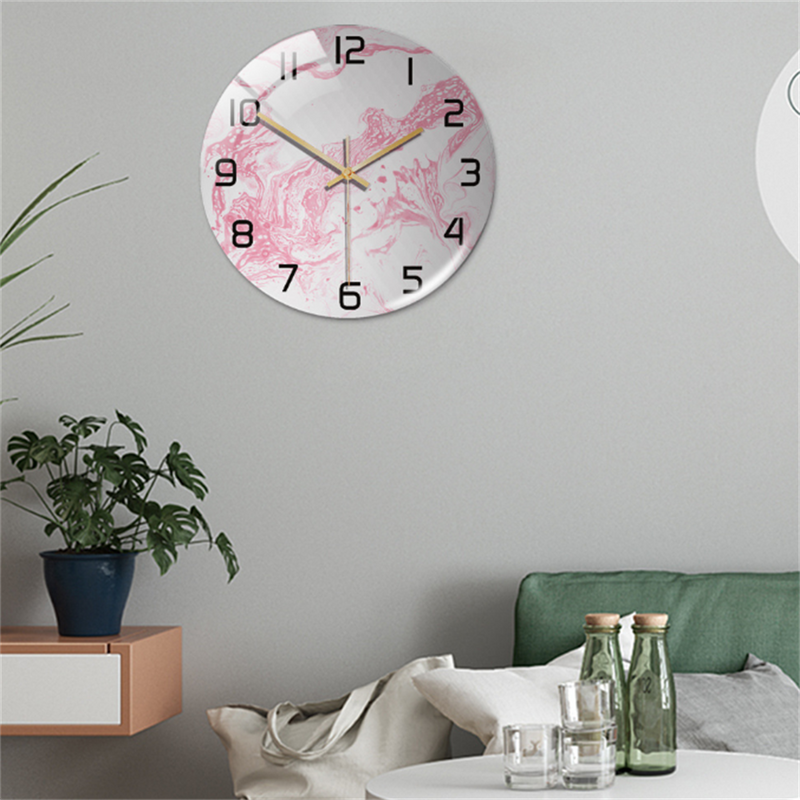 Wanduhr | Marmoroptik Stilvoll Einzigartig Vielseitig Atmosphärisch Langlebig-Luzern Mode