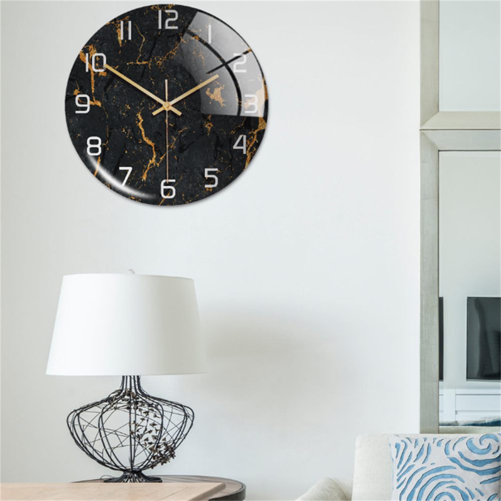 Wanduhr | Marmoroptik Stilvoll Einzigartig Vielseitig Atmosphärisch Langlebig-Luzern Mode