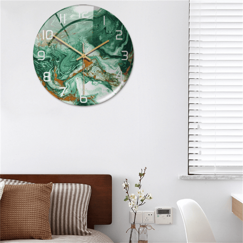 Wanduhr | Marmoroptik Stilvoll Einzigartig Vielseitig Atmosphärisch Langlebig-Luzern Mode