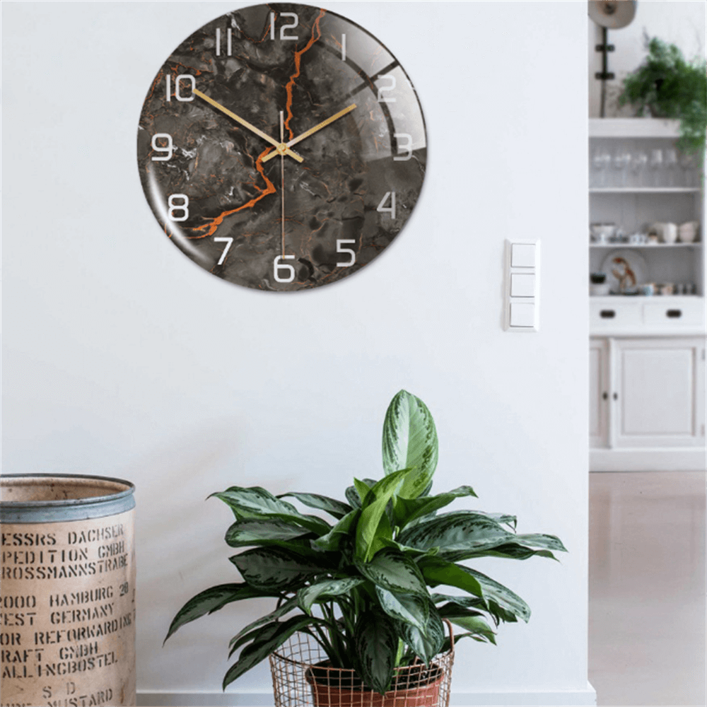 Wanduhr | Marmoroptik Stilvoll Einzigartig Vielseitig Atmosphärisch Langlebig-Luzern Mode