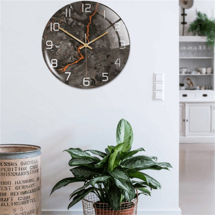 Wanduhr | Marmoroptik Stilvoll Einzigartig Vielseitig Atmosphärisch Langlebig-Luzern Mode