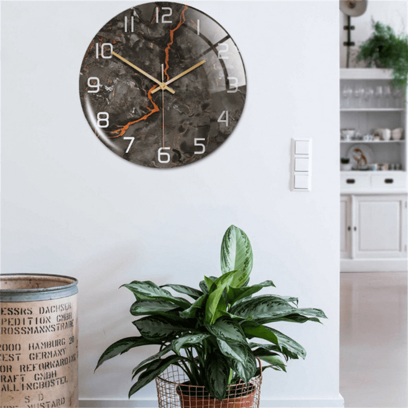 Wanduhr | Marmoroptik Stilvoll Einzigartig Vielseitig Atmosphärisch Langlebig-Luzern Mode