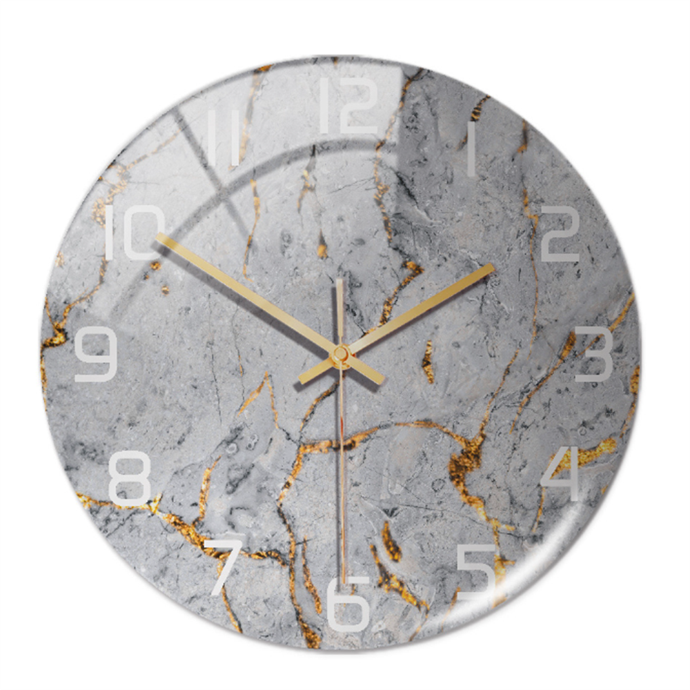 Wanduhr | Marmoroptik Stilvoll Einzigartig Vielseitig Atmosphärisch Langlebig-Hellgrau-Luzern Mode