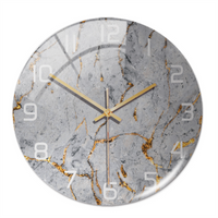 Wanduhr | Marmoroptik Stilvoll Einzigartig Vielseitig Atmosphärisch Langlebig-Hellgrau-Luzern Mode