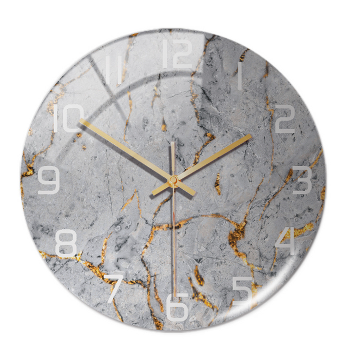 Wanduhr | Marmoroptik Stilvoll Einzigartig Vielseitig Atmosphärisch Langlebig-Hellgrau-Luzern Mode