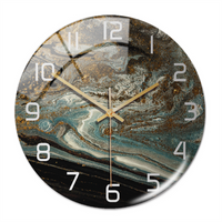 Wanduhr | Marmoroptik Stilvoll Einzigartig Vielseitig Atmosphärisch Langlebig-Kupfer Blau-Luzern Mode