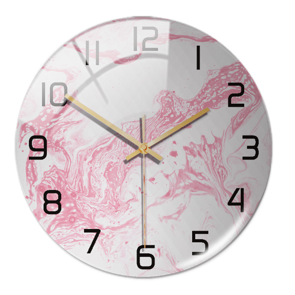 Wanduhr | Marmoroptik Stilvoll Einzigartig Vielseitig Atmosphärisch Langlebig-Rosa-Luzern Mode