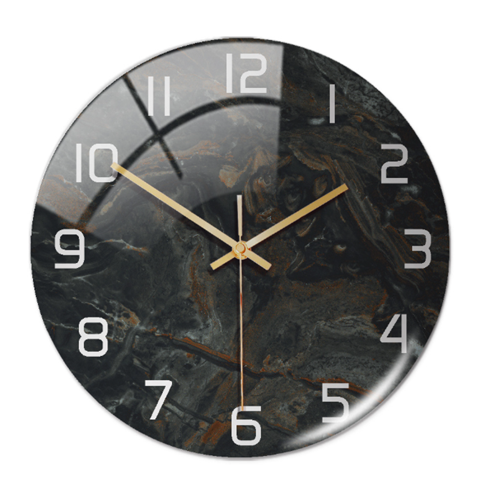 Wanduhr | Marmoroptik Stilvoll Einzigartig Vielseitig Atmosphärisch Langlebig-Schwarz-Luzern Mode