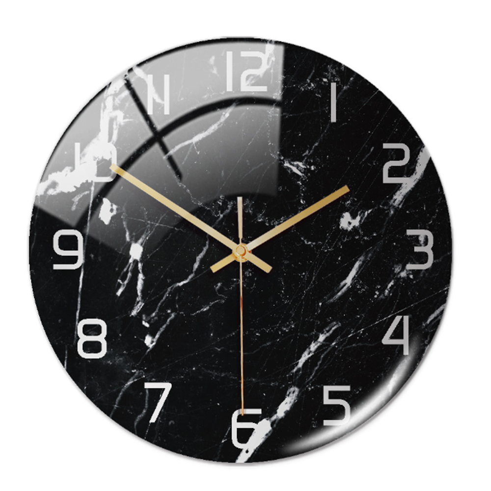 Wanduhr | Marmoroptik Stilvoll Einzigartig Vielseitig Atmosphärisch Langlebig-Schwarz Weiß-Luzern Mode