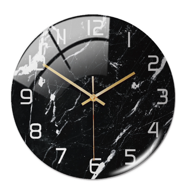 Wanduhr | Marmoroptik Stilvoll Einzigartig Vielseitig Atmosphärisch Langlebig-Schwarz Weiß-Luzern Mode