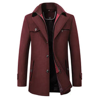 Herren Winterjacke | Wasserdicht | Knopfverschluss | Kragen | Unifarben | Warm-Bordeauxrot-S-Luzern Mode
