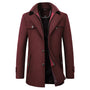 Herren Winterjacke | Wasserdicht | Knopfverschluss | Kragen | Unifarben | Warm-Bordeauxrot-S-Luzern Mode