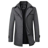 Herren Winterjacke | Wasserdicht | Knopfverschluss | Kragen | Unifarben | Warm-Grau-S-Luzern Mode