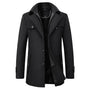 Herren Winterjacke | Wasserdicht | Knopfverschluss | Kragen | Unifarben | Warm-Schwarz-S-Luzern Mode
