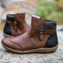 Damen Stiefeletten mit Reißverschluss und Komfortsohle-Braun-35-Luzern Mode