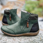 Damen Stiefeletten mit Reißverschluss und Komfortsohle-Grün-35-Luzern Mode