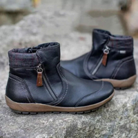 Damen Stiefeletten mit Reißverschluss und Komfortsohle-Schwarz-35-Luzern Mode