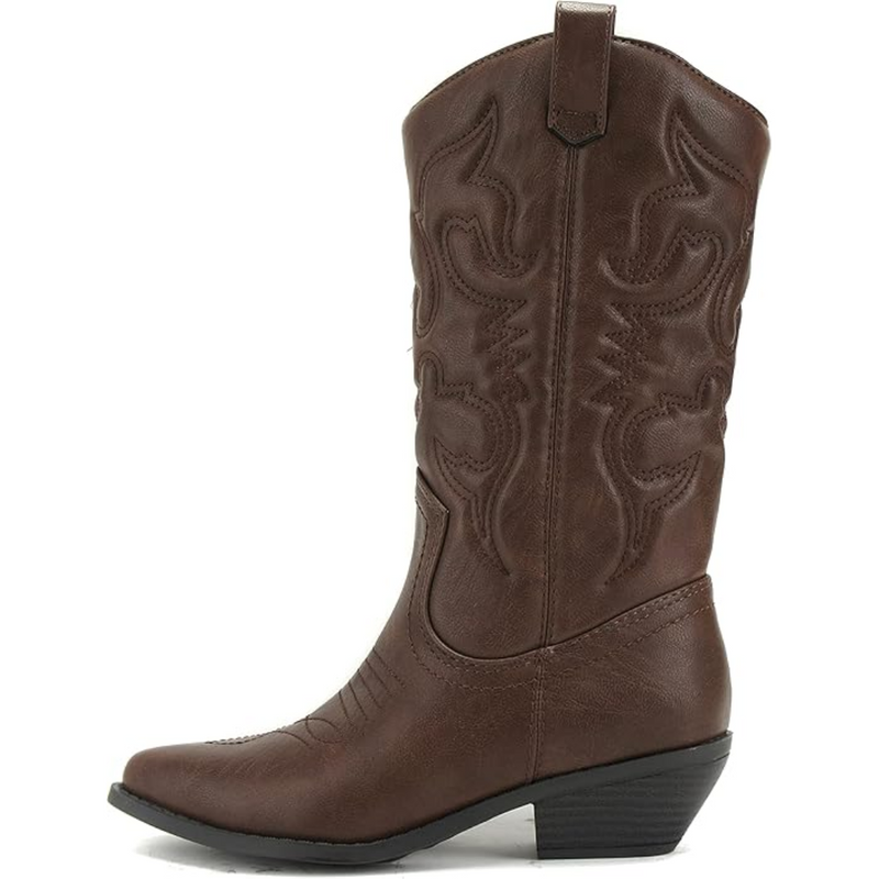Hochwertige Westernstiefel für Damen mit Stickerei-Dunkelbraun-35.5-Luzern Mode
