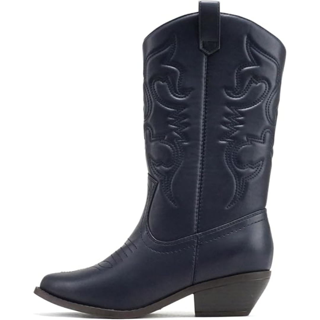 Hochwertige Westernstiefel für Damen mit Stickerei-Marineblau-35.5-Luzern Mode