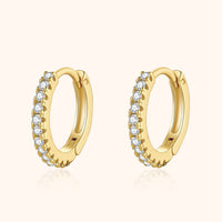 Creolen mit Zirkonia | Funkelnd Sterlingsilber Gold Stilvoll Einzigartig-Gold-Luzern Mode