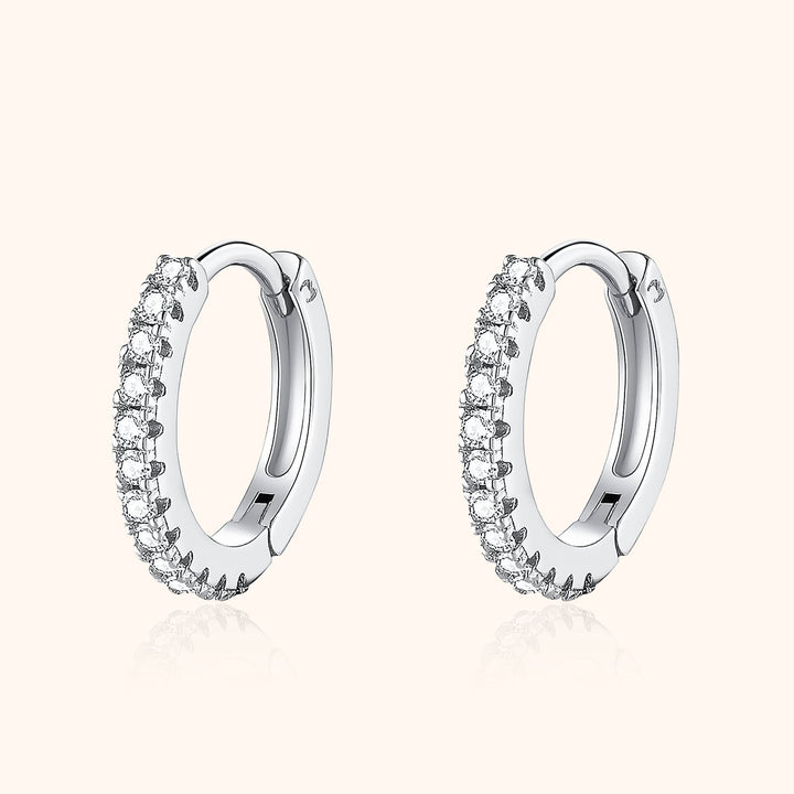 Creolen mit Zirkonia | Funkelnd Sterlingsilber Gold Stilvoll Einzigartig-Silber-Luzern Mode