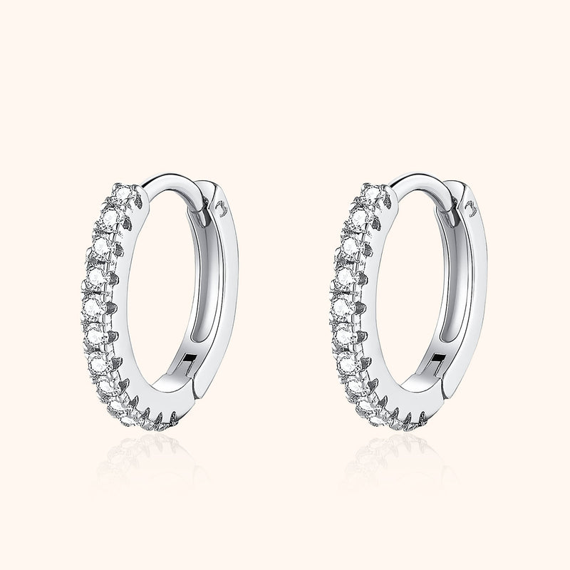 Creolen mit Zirkonia | Funkelnd Sterlingsilber Gold Stilvoll Einzigartig-Silber-Luzern Mode