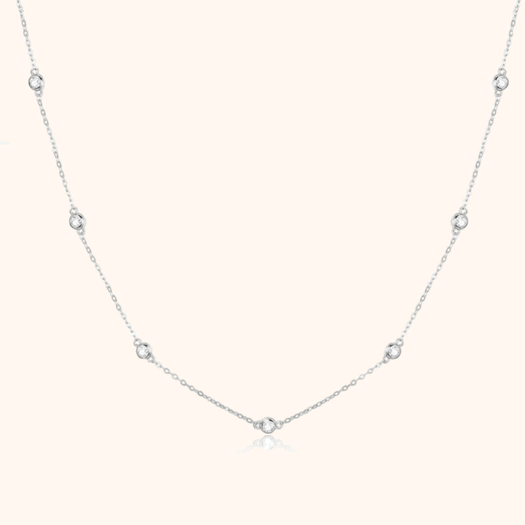 Zirkonia Halskette | Funkelnd Sterlingsilber Stilvoll Langlebig-Silber-Luzern Mode
