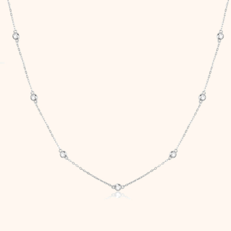 Zirkonia Halskette | Funkelnd Sterlingsilber Stilvoll Langlebig-Silber-Luzern Mode