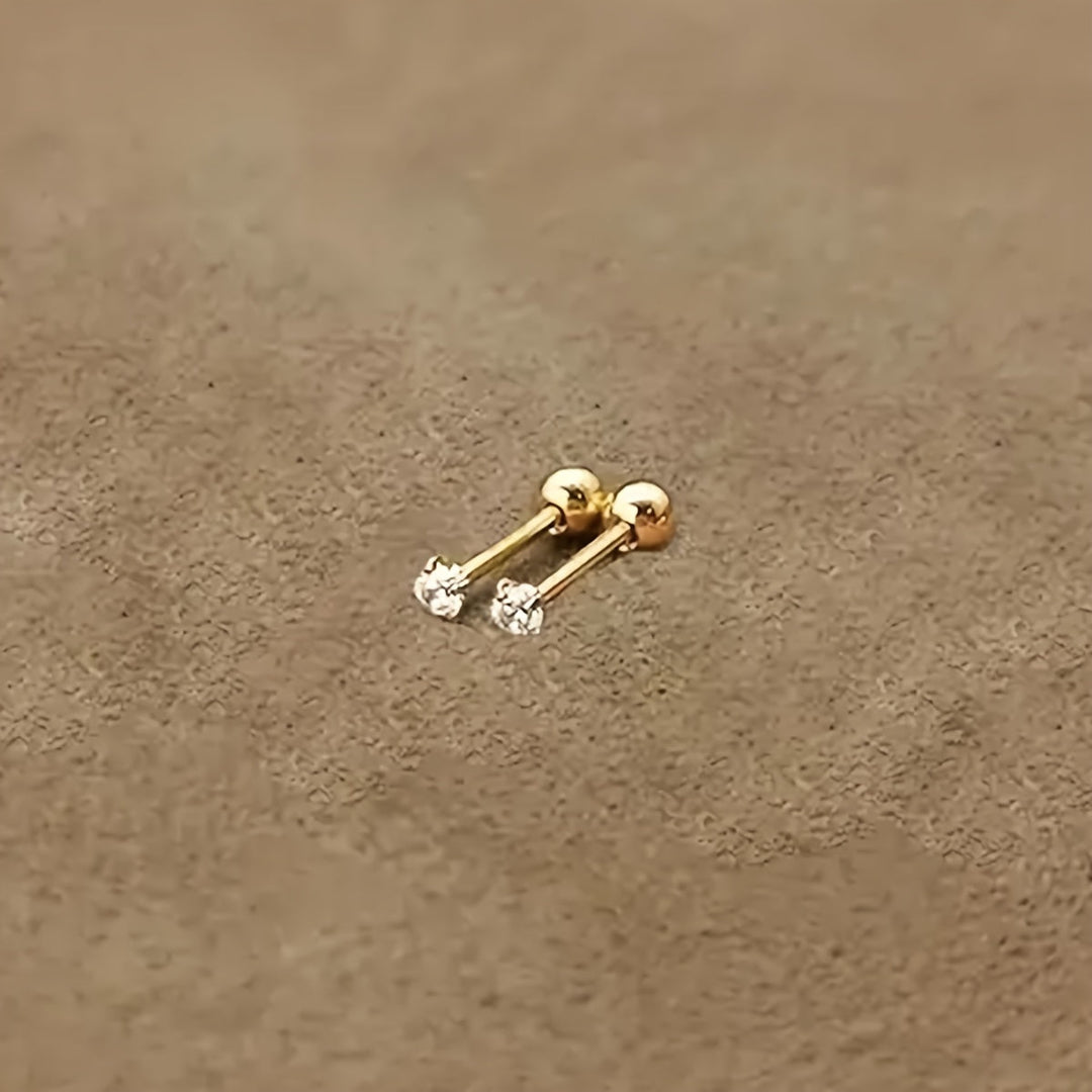 Ohrstecker | Zirkonia Stilvoll Glänzend Langlebig Titan Stahl Robust-3 mm (1 Paar)-Luzern Mode