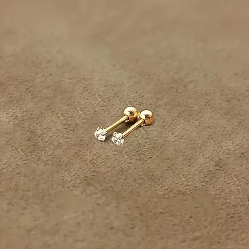 Ohrstecker | Zirkonia Stilvoll Glänzend Langlebig Titan Stahl Robust-3 mm (1 Paar)-Luzern Mode