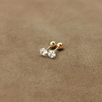 Ohrstecker | Zirkonia Stilvoll Glänzend Langlebig Titan Stahl Robust-4 mm (1 Paar)-Luzern Mode