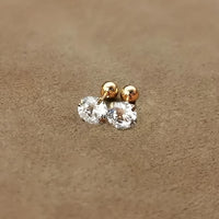 Ohrstecker | Zirkonia Stilvoll Glänzend Langlebig Titan Stahl Robust-5 mm (1 Paar)-Luzern Mode