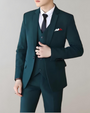 Herren Anzug Slim Fit Business Hochzeit 3-teilig Set-S-Dunkelgrün-Luzern Mode