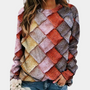 Damen Strickpullover mit Karomuster - Modischer Herbstlook-Rosa-XS-Luzern Mode