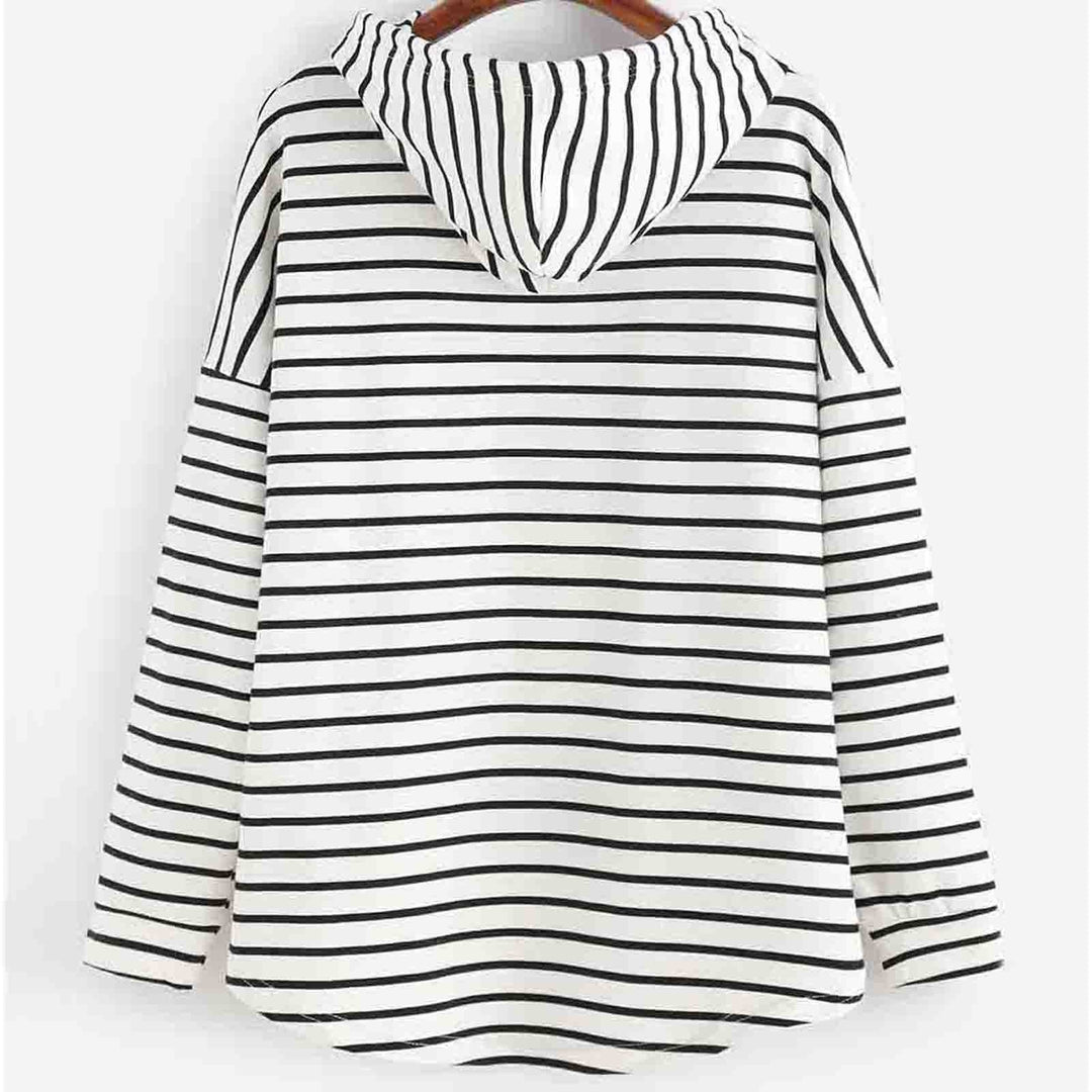 Gestreifter Kapuzenpullover für Damen - Bequemer Hoodie-Luzern Mode