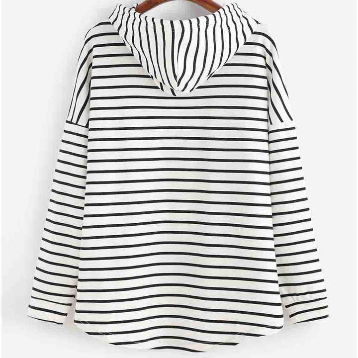 Gestreifter Kapuzenpullover für Damen - Bequemer Hoodie-Luzern Mode