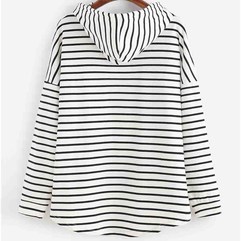 Gestreifter Kapuzenpullover für Damen - Bequemer Hoodie-Luzern Mode