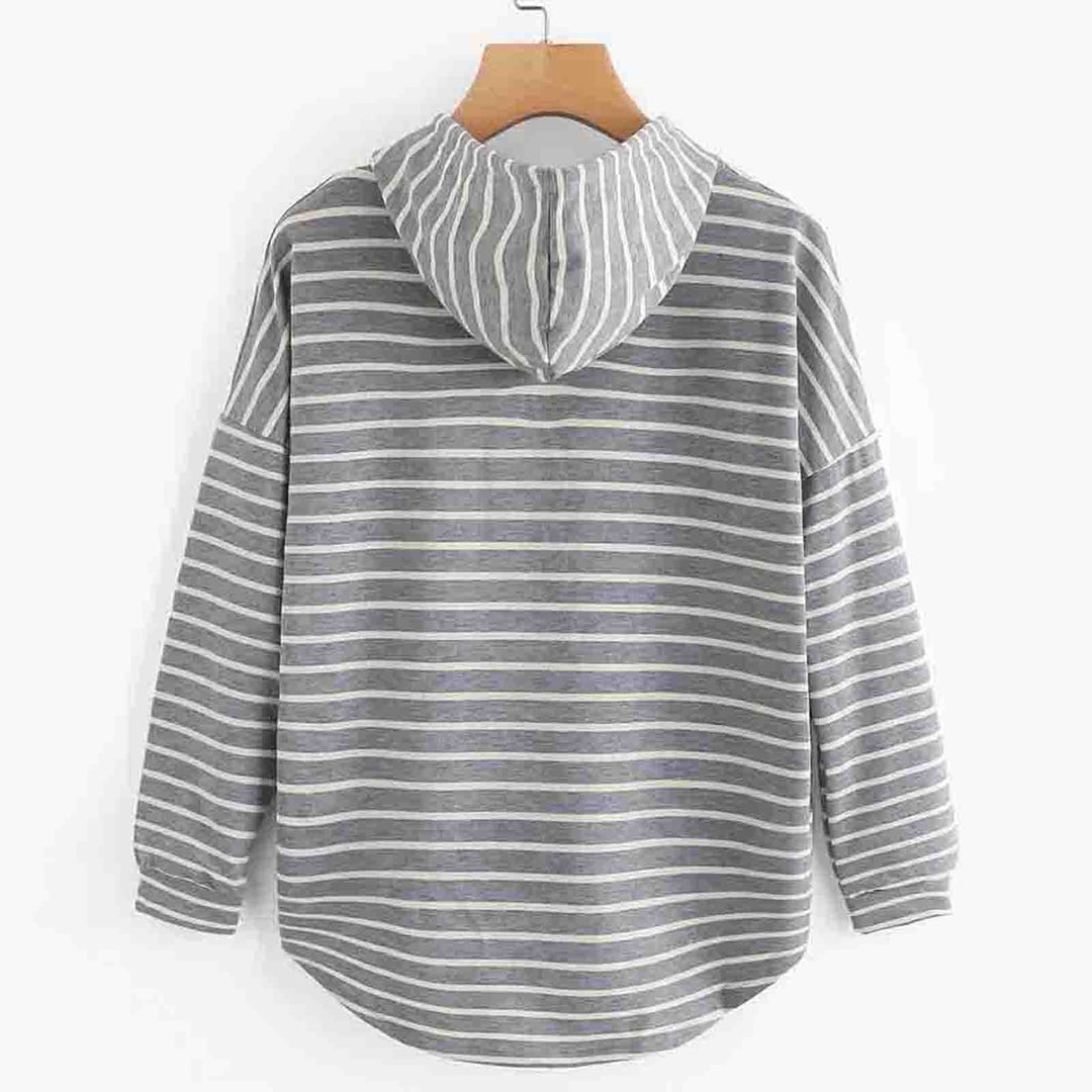 Gestreifter Kapuzenpullover für Damen - Bequemer Hoodie-Luzern Mode